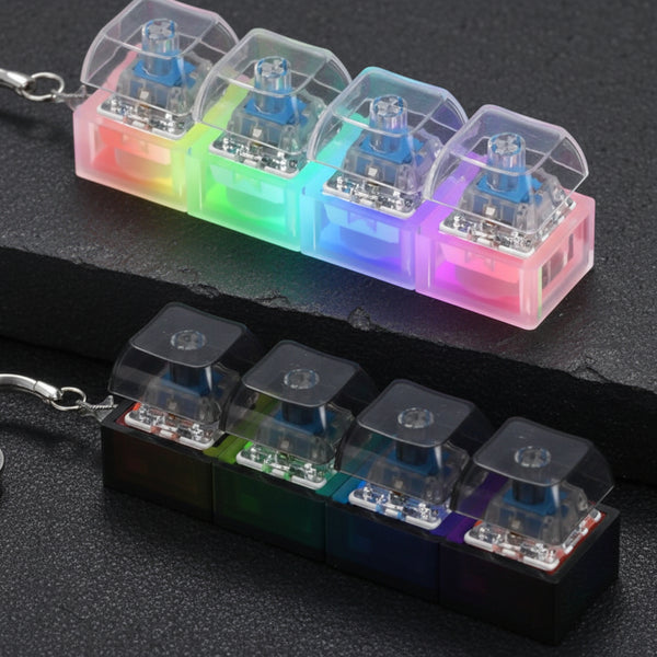 LED Button Fidget Keychain
