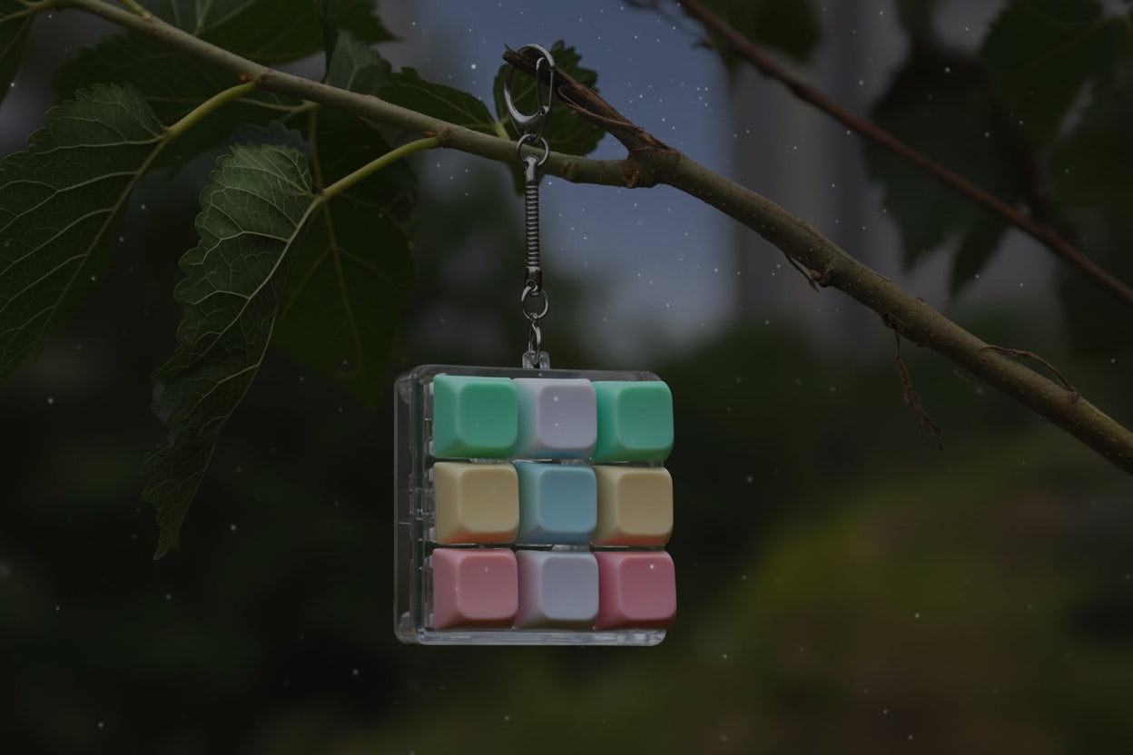 LED Button Fidget Keychain
