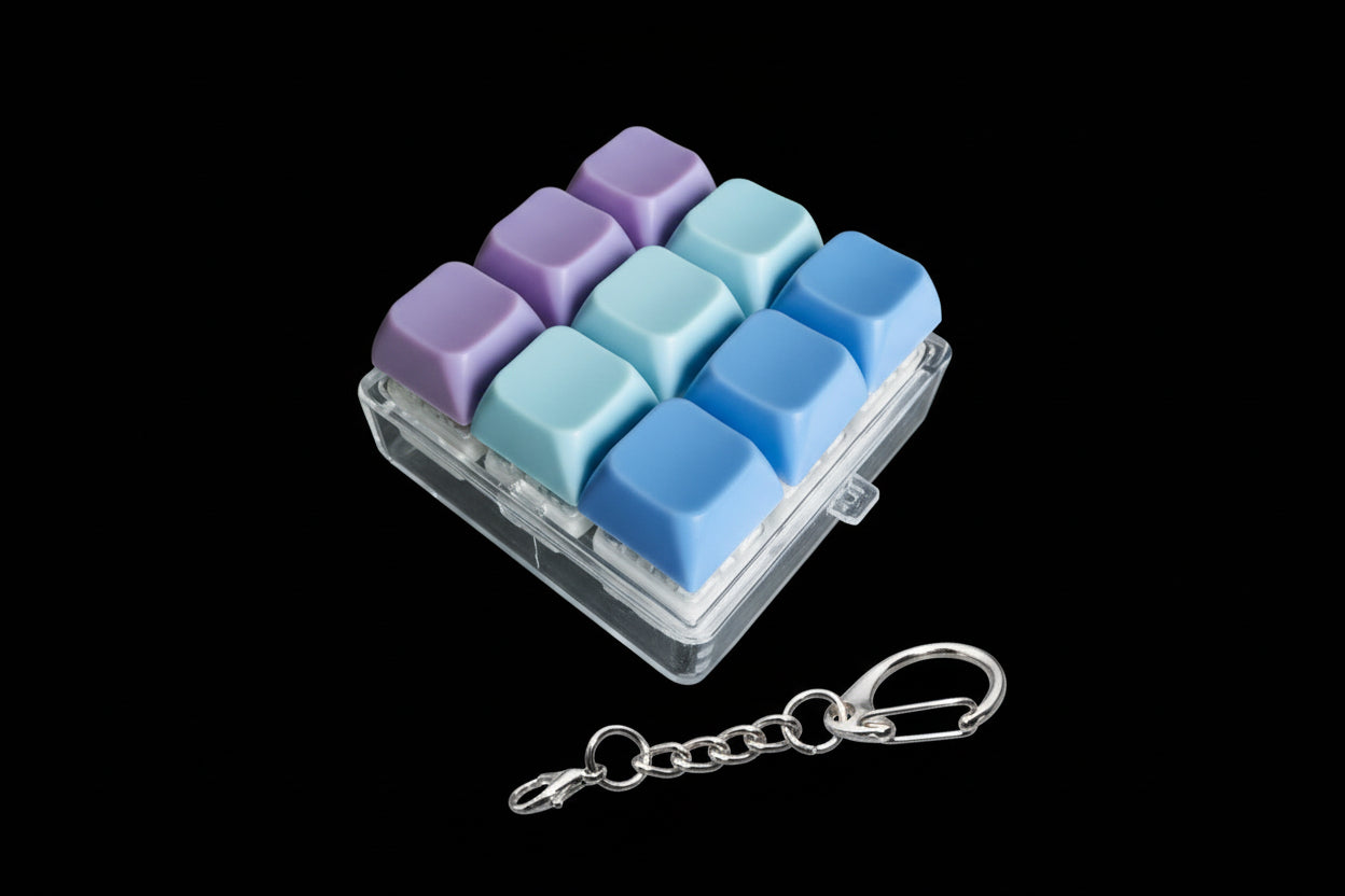 LED Button Fidget Keychain