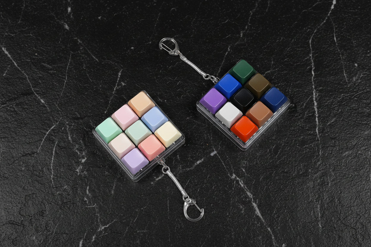 LED Button Fidget Keychain