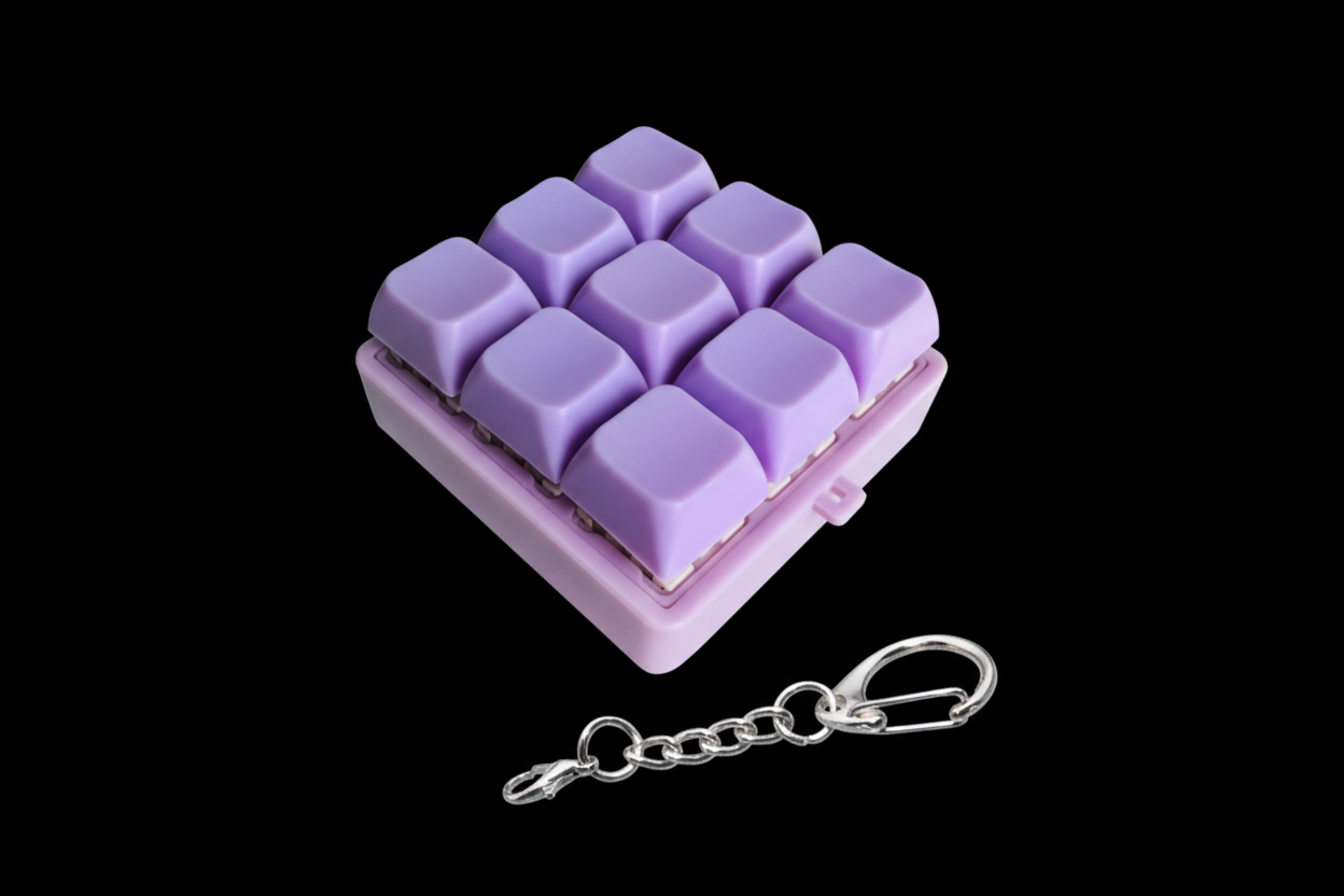 LED Button Fidget Keychain