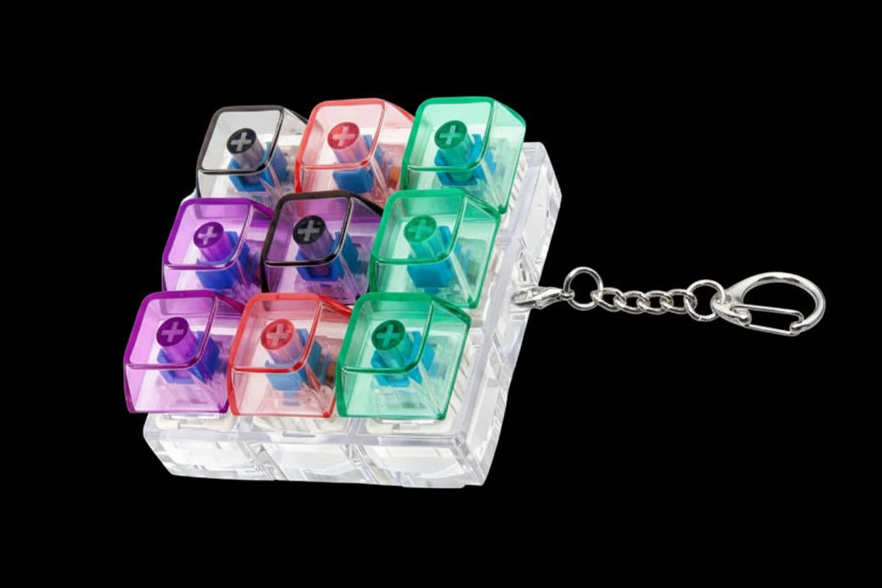 LED Button Fidget Keychain